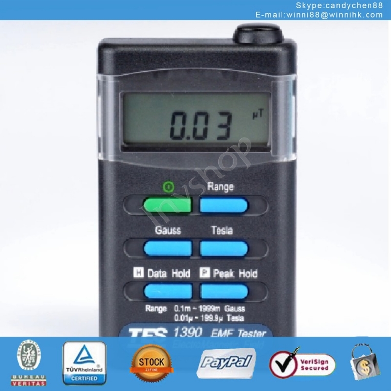 new TES1390 EMF Tester Gauss Electromagnetic Field Meter