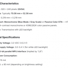 AM-320240L8HZQW-B3H-A LCD PANEL