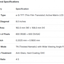 7.9'' FOR AUO LCD DISPLAY B080XAT01.1
