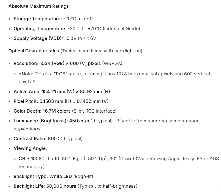 KM070Q602-HD21 7 Zoll LCD-Display