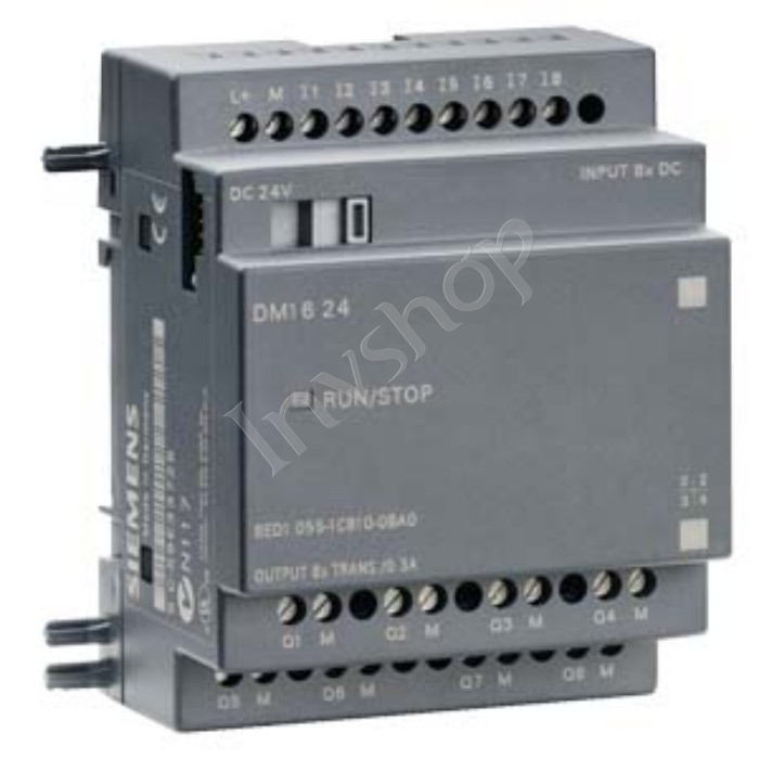 LOGO! DM16 24, NEW 6ED1055-1CB10-0BA0 Siemens EXP PU/I/O: 24V DC/24V DC/TRANS.,8 DO