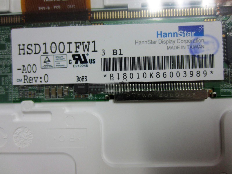 HSD100IFW1-A00 10.1'' HannStar A-SI TFT LCD Panel Resolving power 1024*600