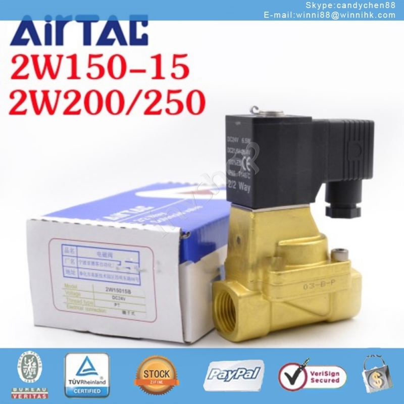 2W150-15 DC24 Solenoid Valve New Original AirTAC 60 days warranty