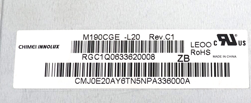 M190CGE-L20 19inch Innolux LCD Panel Resolution 1440*900