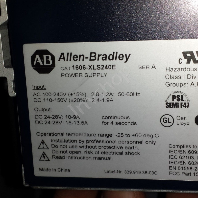 Allen Bradley 1606-XLS240E 03 unit power supply