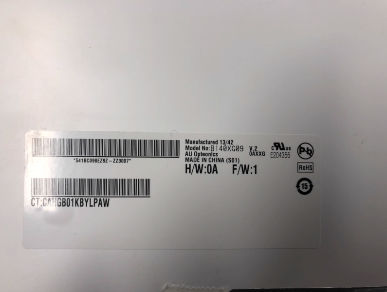 B141XG09 V.2 AUO 14,1