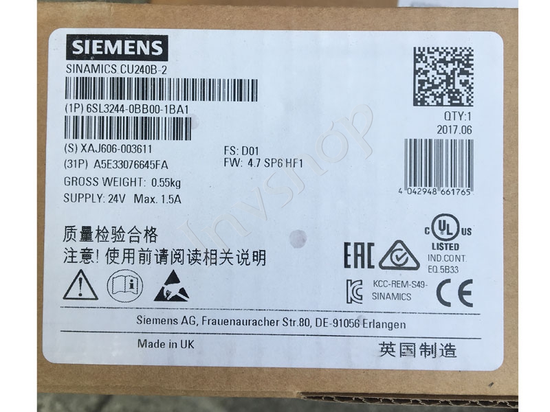 6SL3244-0BB00-1BA1 Frequency converter control unit module for 100%new