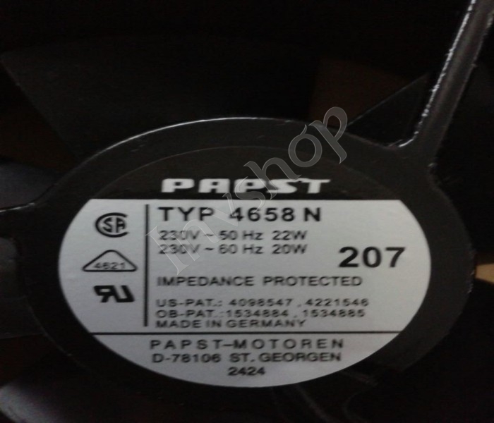 neue ORIGIANL ebmpapst TYP4658N HochtemperaturbestÃ¤ndige Miniventilator 0,20 (A)