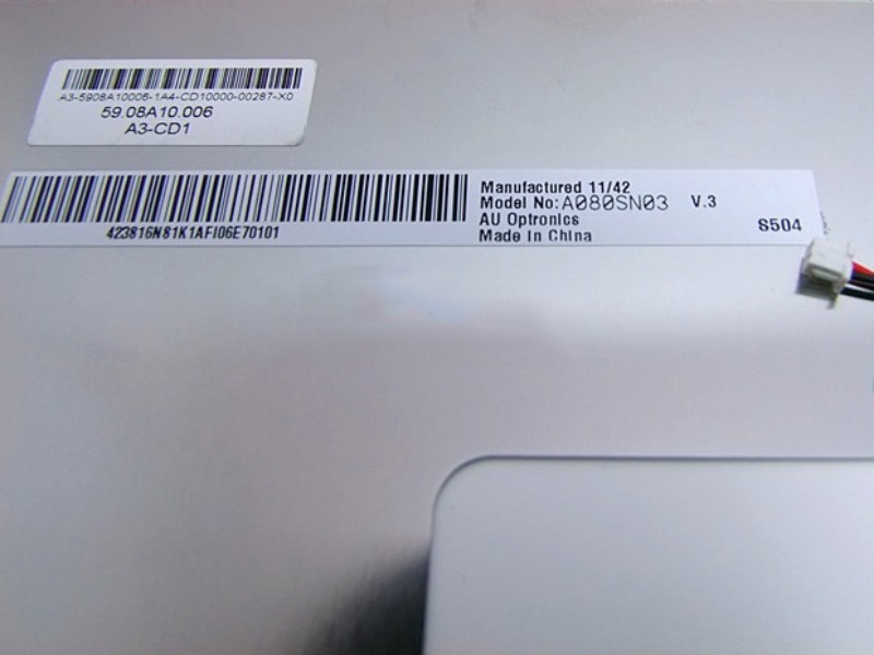 8.0 Inch Color Lcd Module Embeded AUO Touch Panel For Car A080SN03 V3