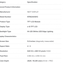 NEUES LCD PANEL SCREEN 5.4INCH NTM244X61C