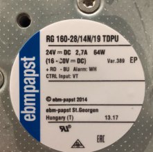 RG160-28/14N/19TDPU ebmpapst Centrifugal fan