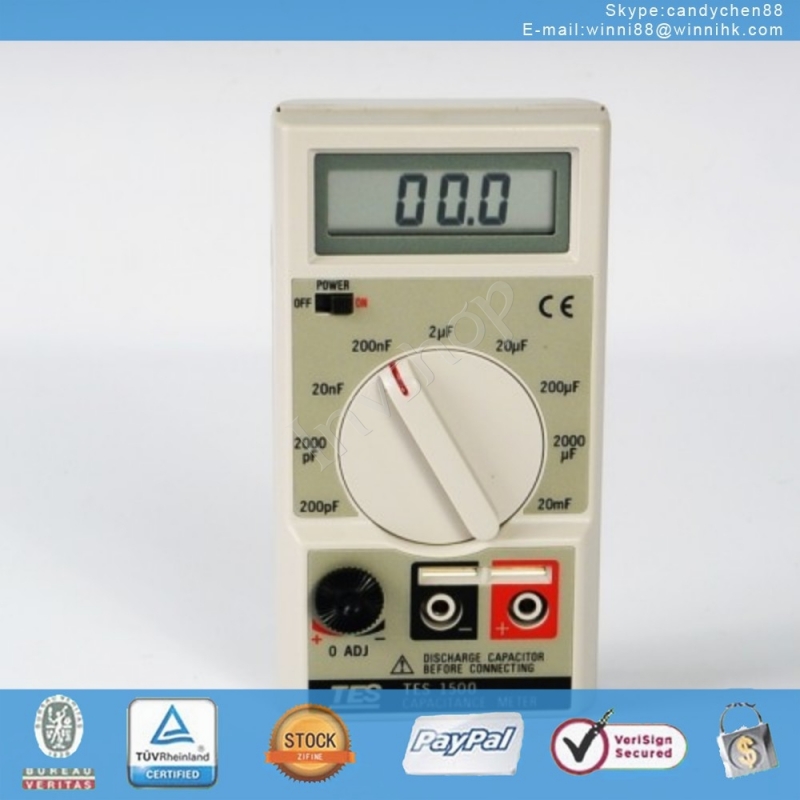 new TES1500 Capacitance Tester Meter up to 20mF 20000uF