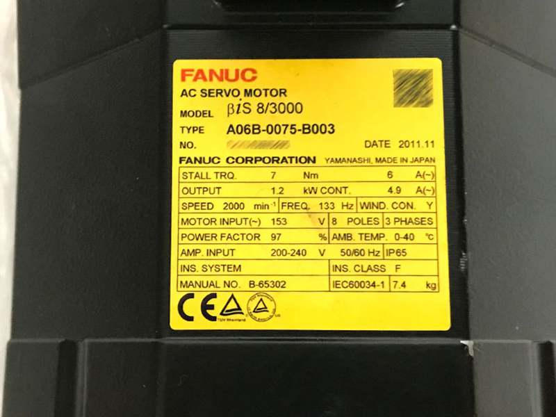 Fanuc A06B-0075-B003 Servomotor