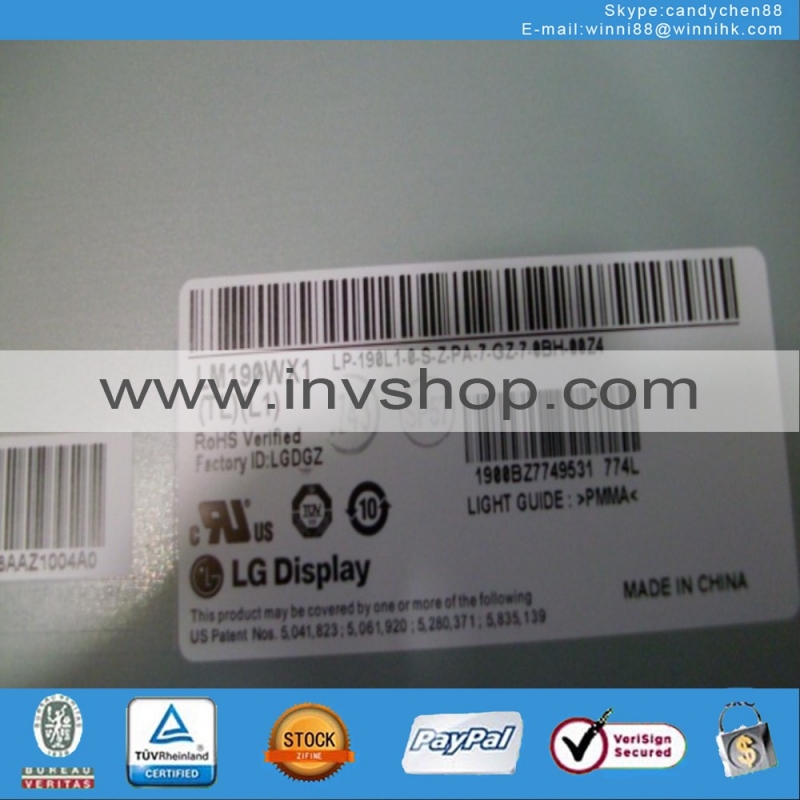 New original LM190WX1(TL)(L1) for 19" LG LCD panel 1440*900