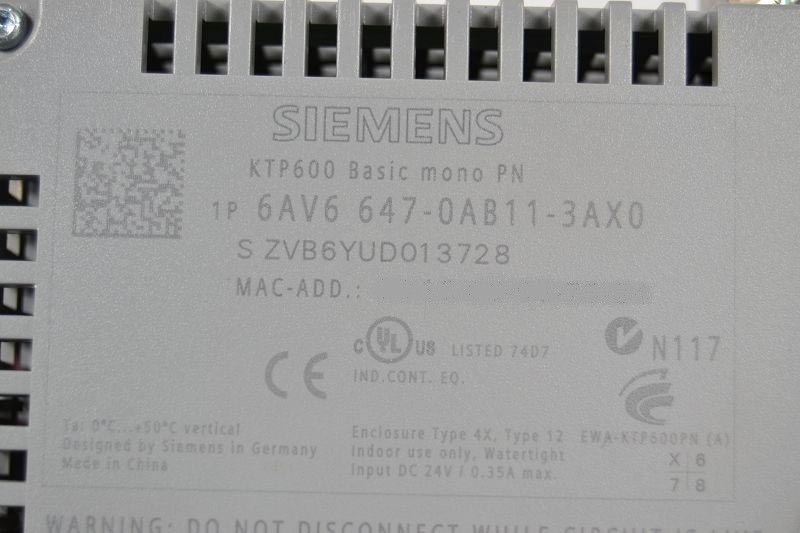 6AV6647-0AB11-3AX0 Siemens Touchscreen-Bedienoberfläche