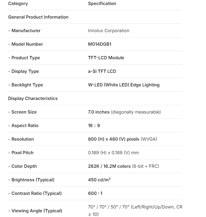 NEUES LCD PANEL SCREEN 5.4INCH M014DGB1