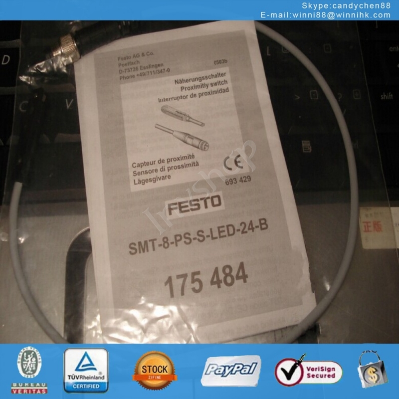 new FESTO SMT-8-PS-S-LED-24-B 175484 PROXIMITY SWITCH SENSOR