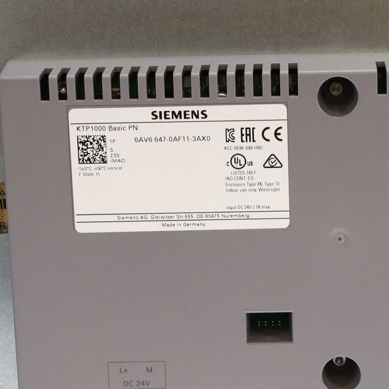 Siemens HMI display panel 6AV6647-0AE11-3AX0