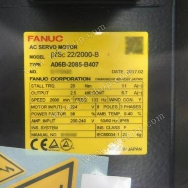 A06B-2085-B407 Fanuc AC Servo motor