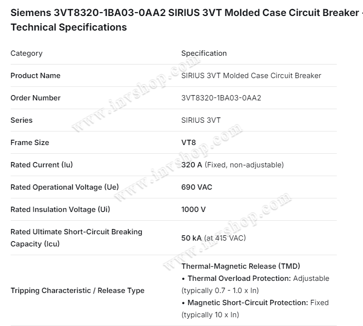 siemens 3vt8320-1ba03-0aa2 neue