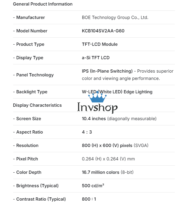NEU KYOCERA LCD DISPLAY KCB104SV2AA -G60