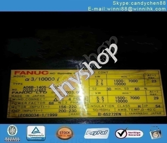 fanuc a06b-1405-b100 spindelmotor test okay
