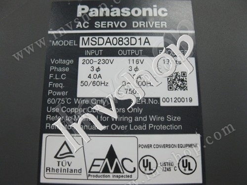 Panasonic MSDA083D1A servo drives