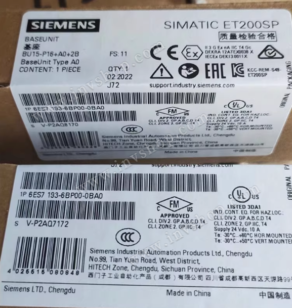 6ES7193-6BP00-0BA0 Siemens BaseUnit