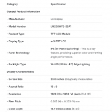 LM238WF2-SSA1 LG Display 23.8 inch 1920*1080 LCD Panel