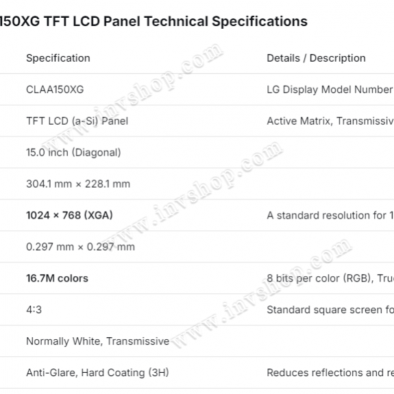 new CLAA150XG 01E 15" Display LCD screen
