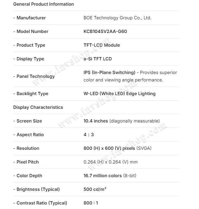 NEU KYOCERA LCD DISPLAY KCB104SV2AA -G60
