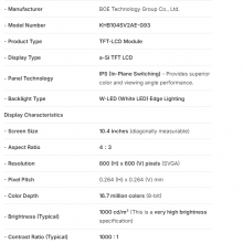 NEW KYOCERA LCD DISPLAY KHB104SV2AE-G93