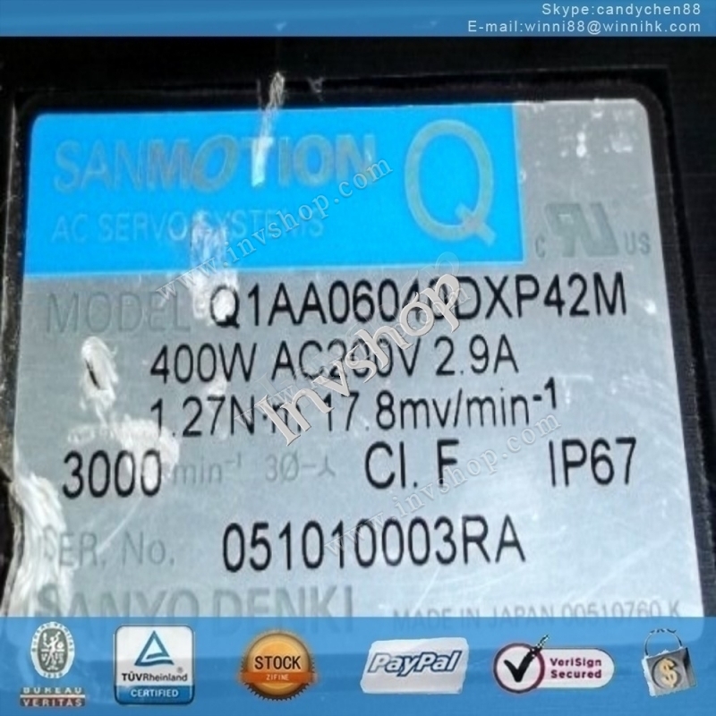 for Sanyo Q1AA06040DXP42M 400w servo motor 60 days warranty