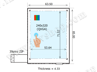 COM35H3P43UTC Ortustech 3.5-Zoll-LCD-PANEL MIT resistivem 4-Draht-Touch