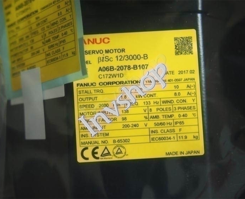 A06B-2082-B403 Fanuc-AC Servomotor